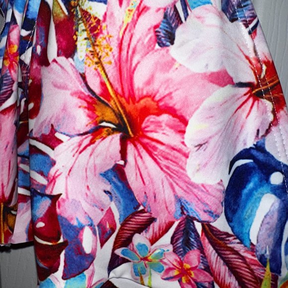 NWT Telaura One Piece Ruffle Floral Print Swimsuit - Picture 5 of 10